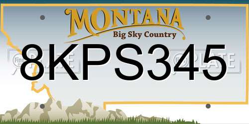 8KPS345 Montana License Plate