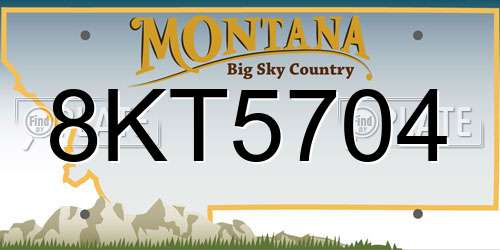 8KT5704 Montana License Plate
