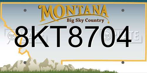 8KT8704 Montana License Plate