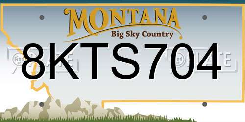 8KTS704 Montana License Plate