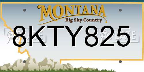 8KTY825 Montana License Plate