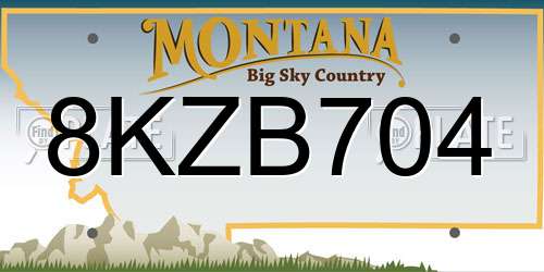 8KZB704 Montana License Plate