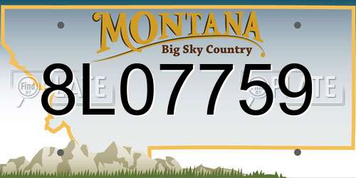 8L07759 Montana License Plate