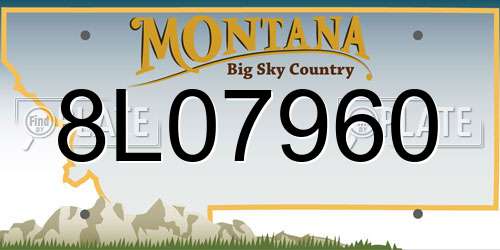 8L07960 Montana License Plate