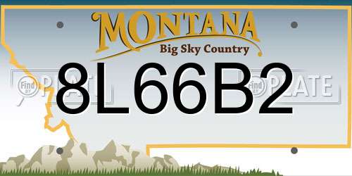 8L66B2 Montana License Plate
