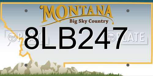 8LB247 Montana License Plate