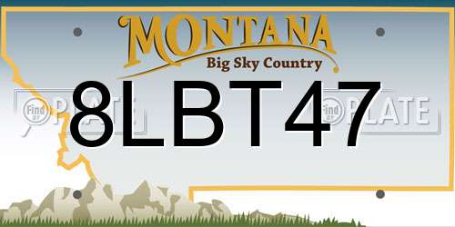 8LBT47 Montana License Plate
