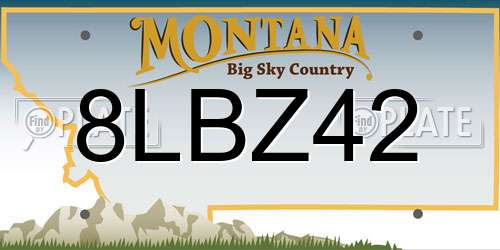8LBZ42 Montana License Plate