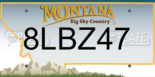 8LBZ47 Montana License Plate