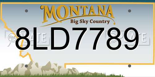 8LD7789 Montana License Plate