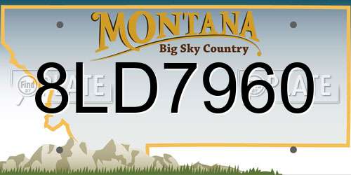 8LD7960 Montana License Plate