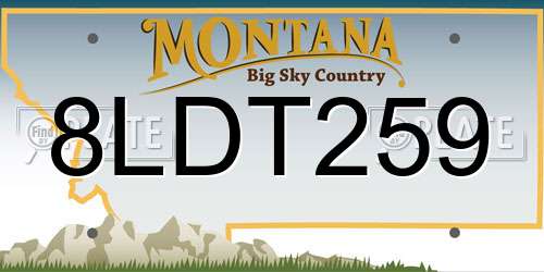8LDT259 Montana License Plate
