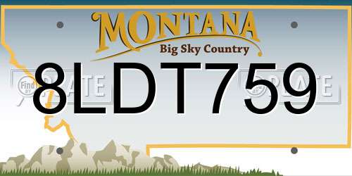 8LDT759 Montana License Plate