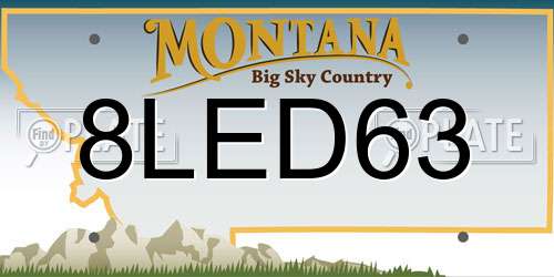 8LED63 Montana License Plate