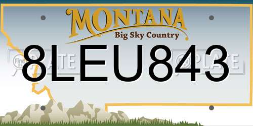 8LEU843 Montana License Plate