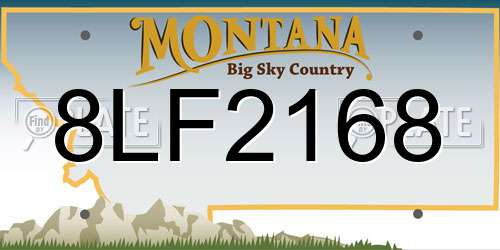 8LF2168 Montana License Plate