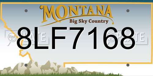 8LF7168 Montana License Plate