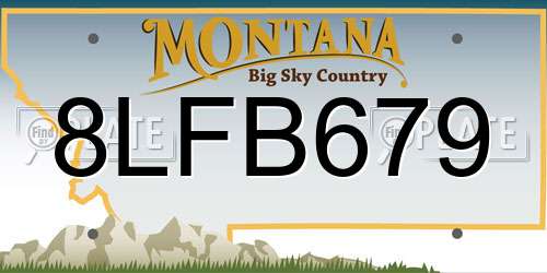 8LFB679 Montana License Plate