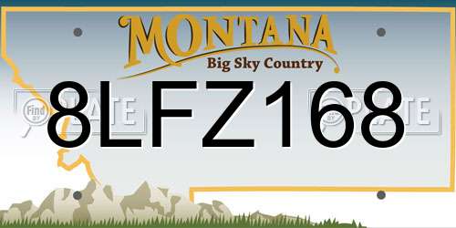 8LFZ168 Montana License Plate