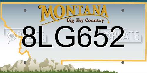 8LG652 Montana License Plate