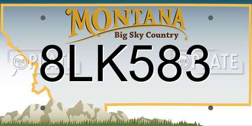 8LK583 Montana License Plate
