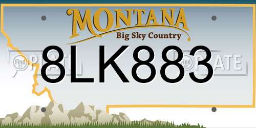 8LK883 Montana License Plate