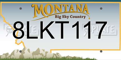 8LKT117 Montana License Plate