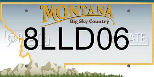 8LLD06 Montana License Plate