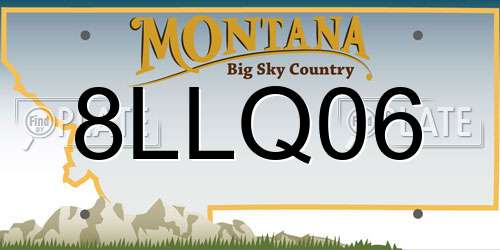8LLQ06 Montana License Plate