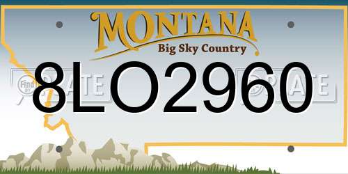 8LO2960 Montana License Plate