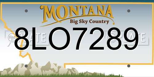 8LO7289 Montana License Plate
