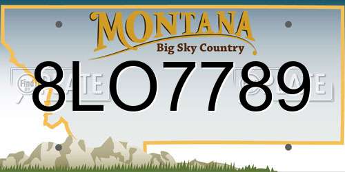 8LO7789 Montana License Plate
