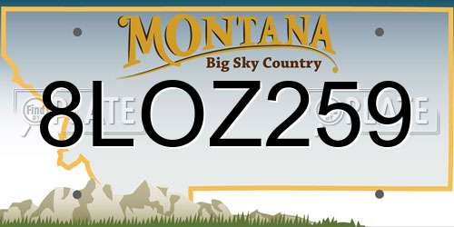 8LOZ259 Montana License Plate