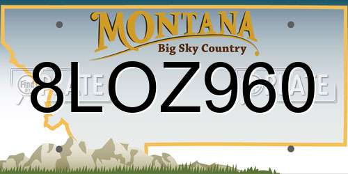 8LOZ960 Montana License Plate