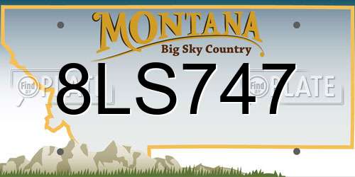 8LS747 Montana License Plate
