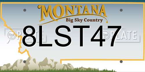 8LST47 Montana License Plate