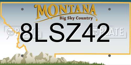 8LSZ42 Montana License Plate