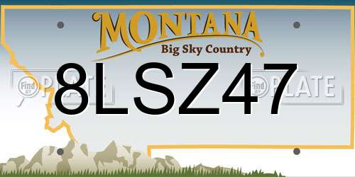 8LSZ47 Montana License Plate