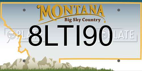 8LTI90 Montana License Plate