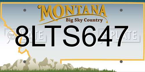 8LTS647 Montana License Plate