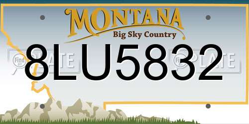 8LU5832 Montana License Plate