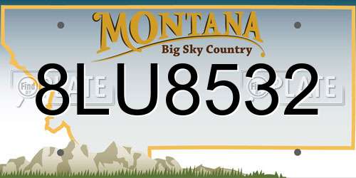 8LU8532 Montana License Plate
