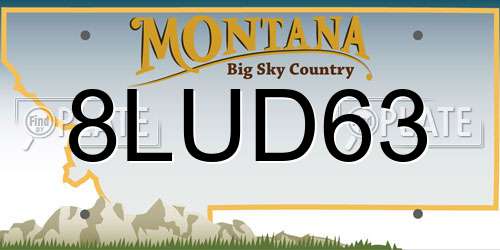 8LUD63 Montana License Plate