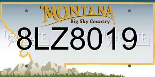 8LZ8019 Montana License Plate