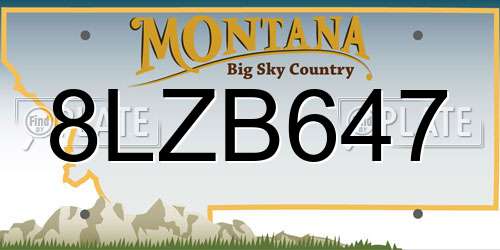 8LZB647 Montana License Plate
