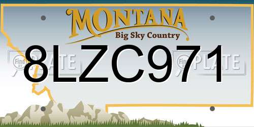 8LZC971 Montana License Plate