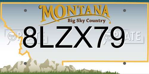 8LZX79 Montana License Plate