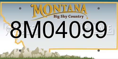 8M04099 Montana License Plate