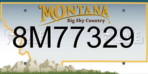 8M77329 Montana License Plate