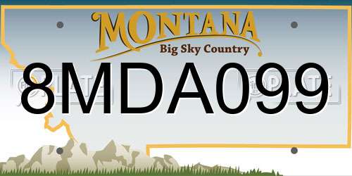 8MDA099 Montana License Plate
